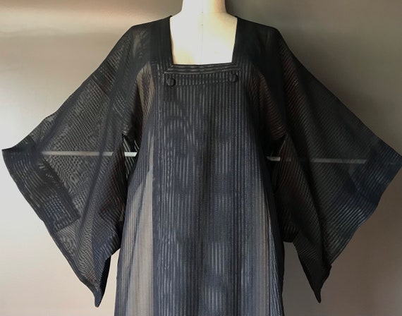 Vtg 80s 90s Sheer Kimono Dress - image 6