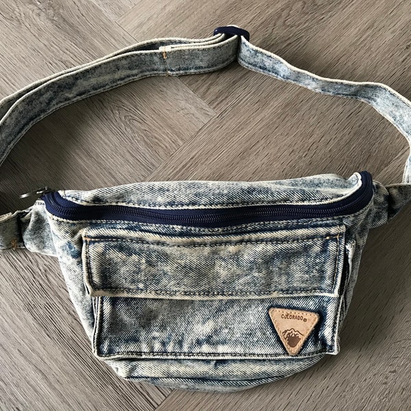 VTG jaren '80 jaren '90 Denim Fanny Pack