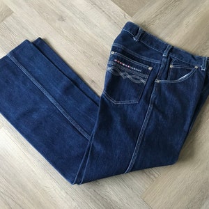 Vtg 70s 80s Tour de France Blue Jeans Dark Wash