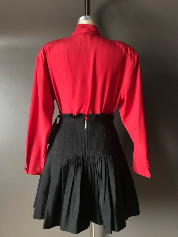 Vtg 80s Red Silky Blouse - image 8