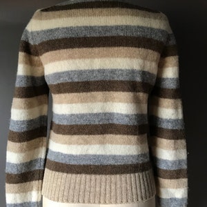 Vtg Braemar Earth Tone Striped Sweater / Scottish Shetland Wool image 7