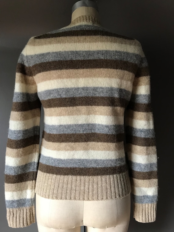 Vtg Braemar Earth Tone Striped Sweater / Scottish… - image 7