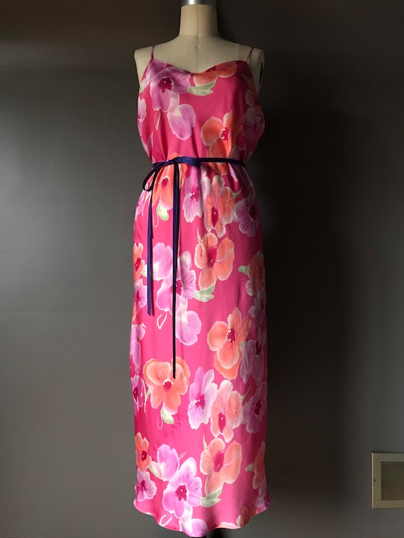 Vtg 90s Natori Floral Slip Dress - image 3