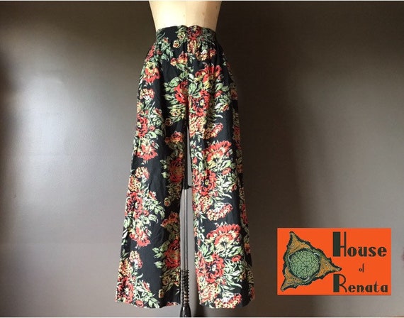 Vtg 80s Norma Kamali Floral Pants - image 1