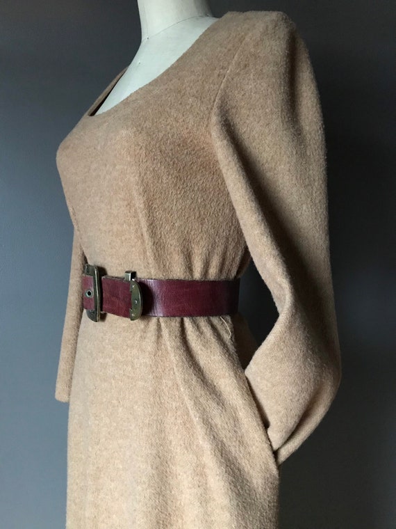 Vtg 70s 80s Long Sleeve Dress / Ruffle Hem - image 8