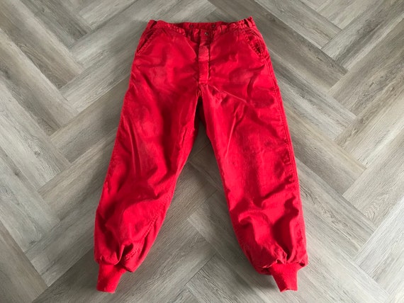 Vtg 60s 70s Red Outdoor Insulated Sport Pants - image 1