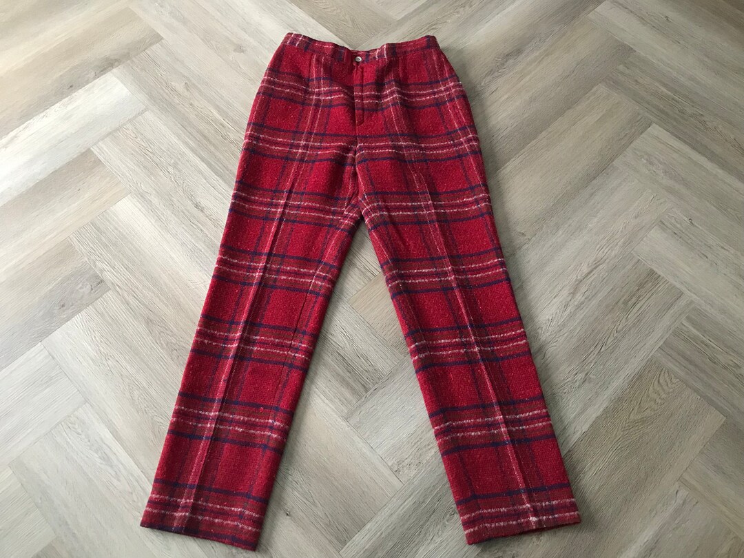Vintage plaid high waist pant