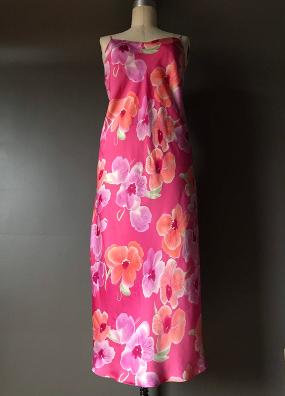 Vtg 90s Natori Floral Slip Dress - image 6