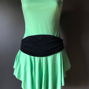 Vtg 80s Rounded Hem Skater Dress / Lets Get Physical / Neon Green / AMilano image 3