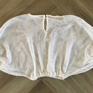 Vtg Crop Fishnet Oversized White Mesh Blouse image 7