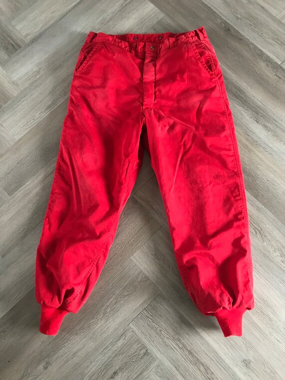Vtg 60s 70s Red Outdoor Insulated Sport Pants - image 2