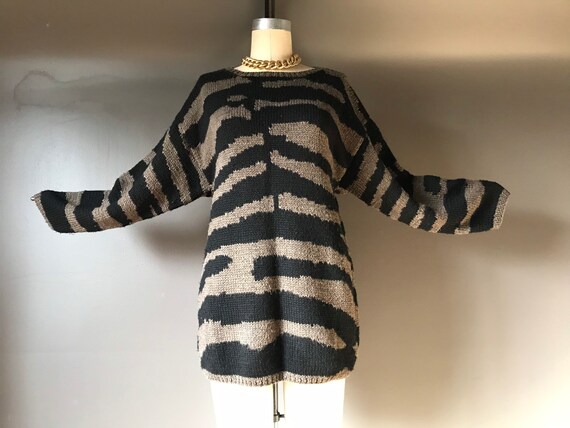 Buy Vtg 90s Adrienne Vittadini Zebra Wool Sweater / Chunky Knit Online in  India - Etsy
