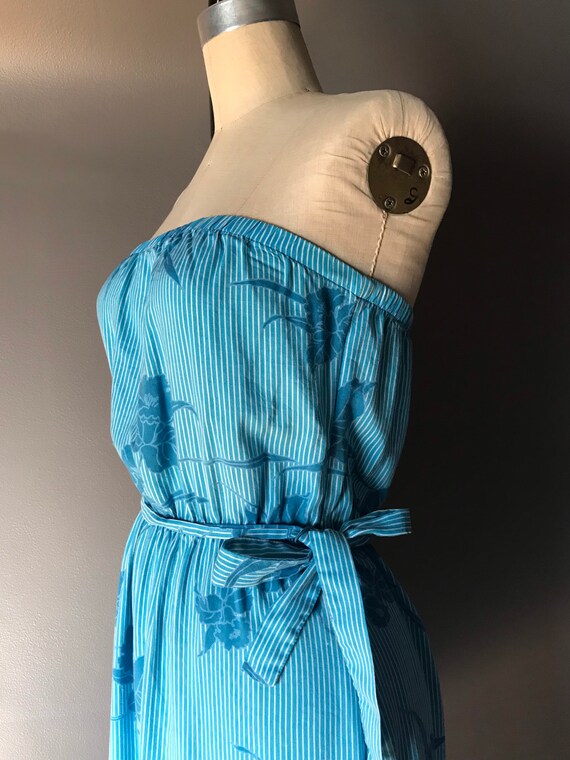 Vtg 70s 80s Tube Top Dress with Matching Button U… - image 9