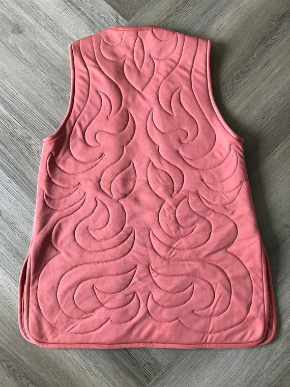 Vtg Bonwit Teller Quilted Vest / Rose - image 8