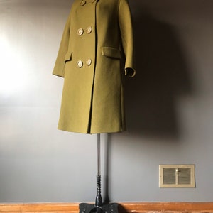 Vtg 60s Mod Olive Wool Coat image 4