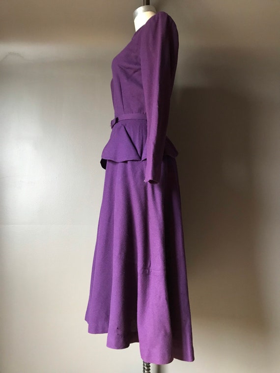 Vtg 40s Wool Pocket Dress / Henry Rosenfeld New Y… - image 7
