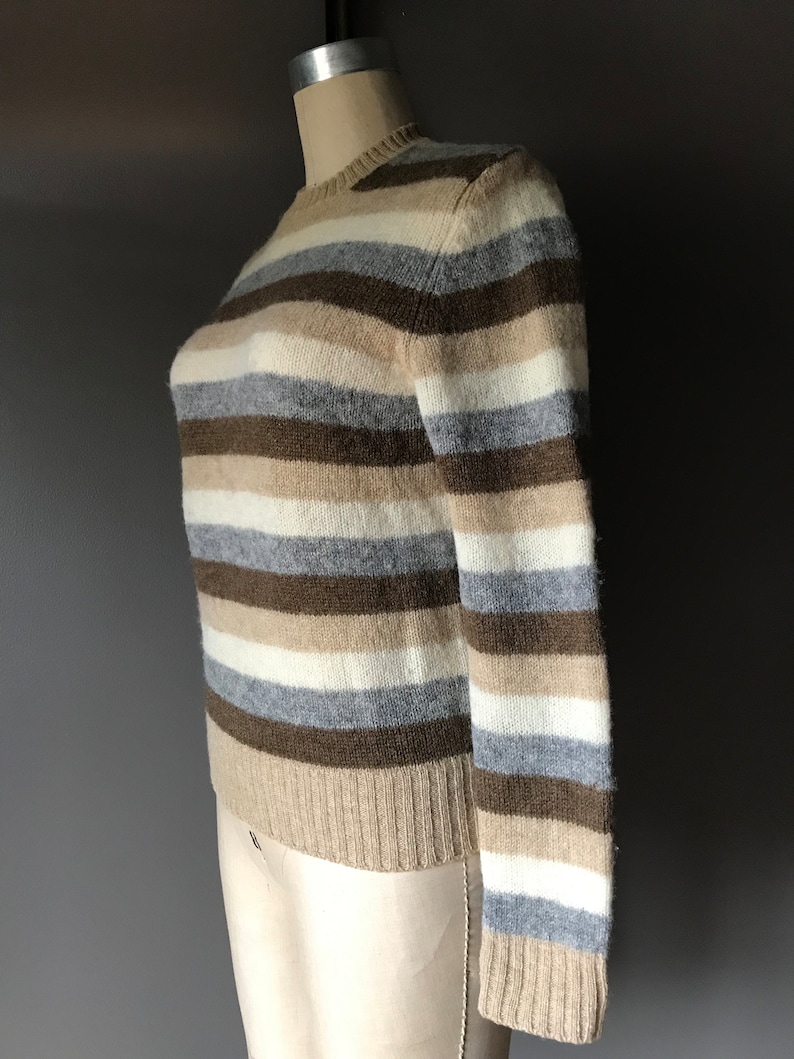 Vtg Braemar Earth Tone Striped Sweater / Scottish Shetland Wool image 6