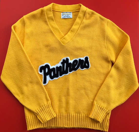 Vtg 50s 60s Panthers Cheer Sweater