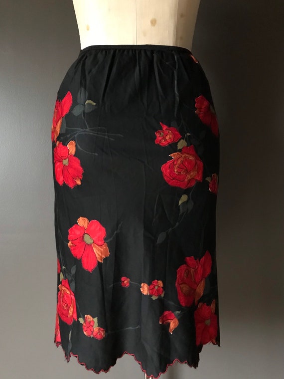 Vtg 60s Rose Slip Skirt - image 2