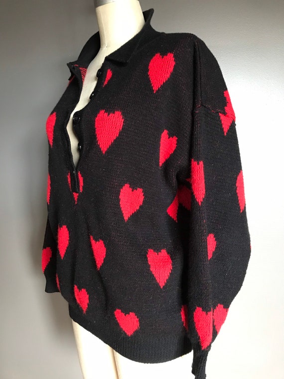 Vtg 80s 90s Heart Sweater / Pullover Knitwear - image 3