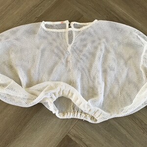 Vtg Crop Fishnet Oversized White Mesh Blouse image 5