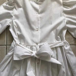 Vtg 70s White Prairie Style Ruffle & Eyelet Dress / Poof Sleeve Babydoll image 4
