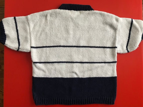 Vtg Jantzen Hand Knit Short Sleeve Sweater Top - image 3