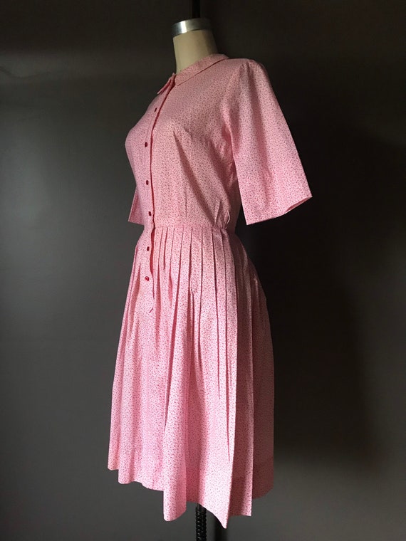 Vtg 60s Cos Cob Micro Rose Print Day Dress - image 2