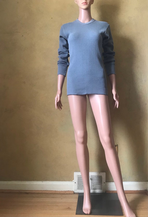 Vtg 80s Handtex Waffle Knit Thermal Shirt - image 3