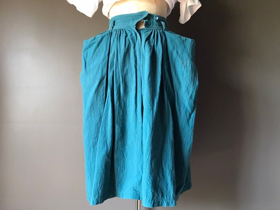 Vtg 70s 80s Cotton Teal Skirt - image 2