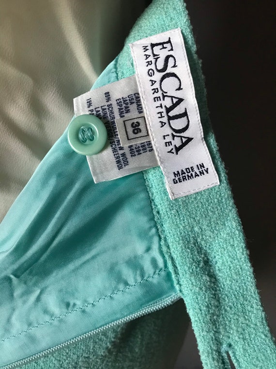 Vtg 80s 90s Baby Blue Escada Skirt - image 3