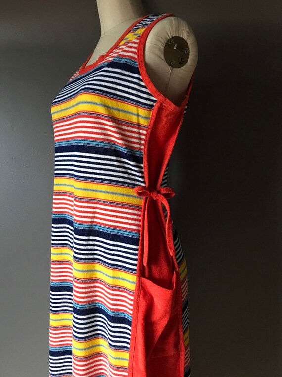 Vtg 70s Terry Cloth Sleeveless Dress - image 5