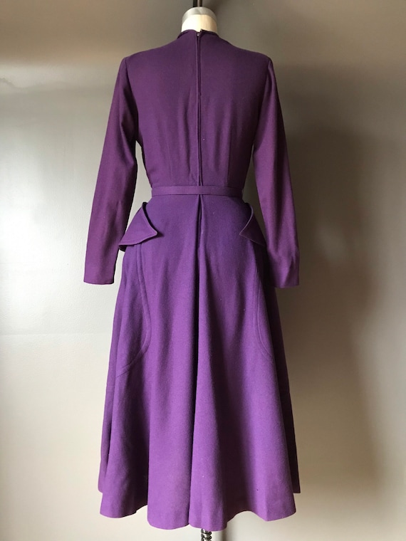 Vtg 40s Wool Pocket Dress / Henry Rosenfeld New Y… - image 6