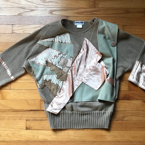 Vtg 80s New Wave Sweater