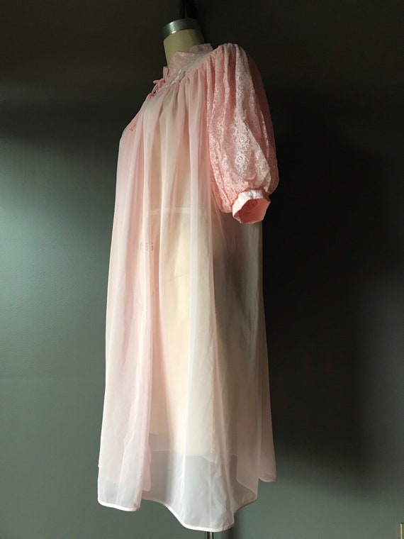 Vtg 60s Bed Jacket / Slip Robe / Nightgown - image 4