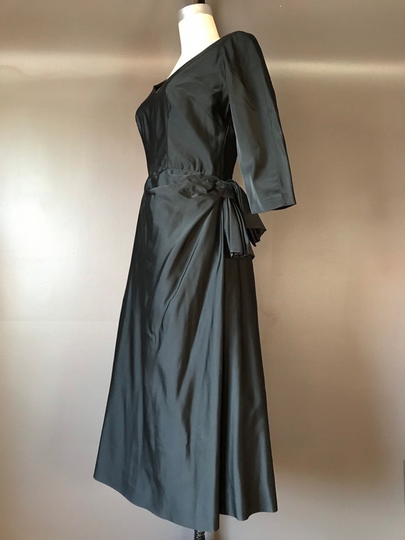 Vtg 50s Black Party Dress - image 4