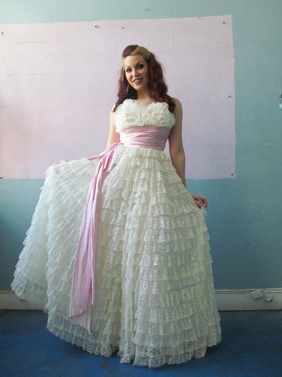 Vtg 50s Party Dress