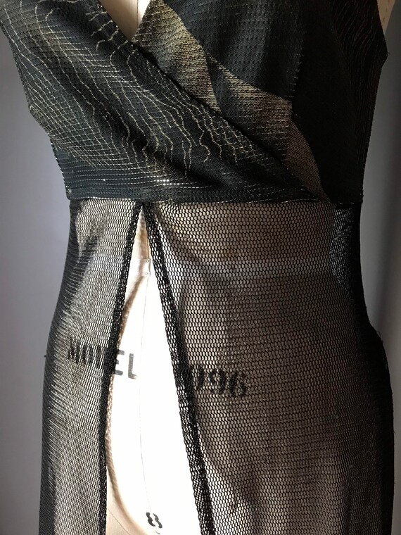 Vtg 80s 90s Fishnet Halter Dress - image 8