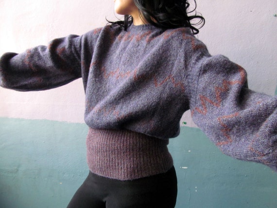 Vtg 70s Fendi Sweater / Mohair Blend / Poofy Puff