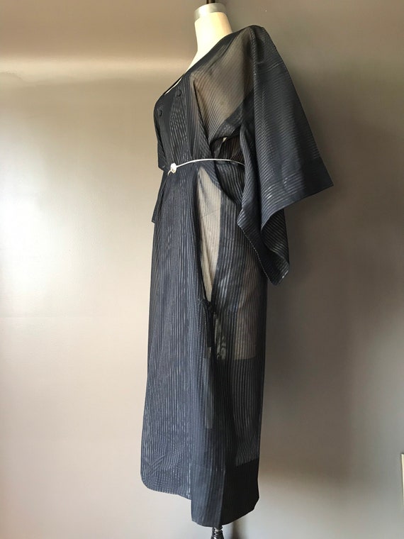 Vtg 80s 90s Sheer Kimono Dress - image 8