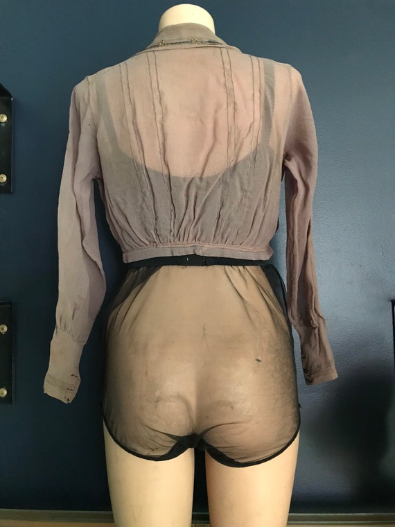 Antique Victorian Edwardian Sheer Blouse Top - image 9