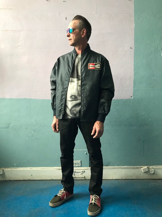 Vtg 60s 70s Racing Jacket / Champion Spark Plugs