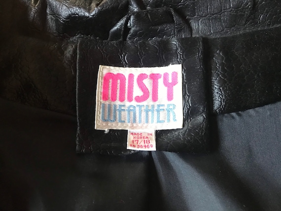 Vtg 80s Misty Weather Black Croc Trench Raincoat … - image 6