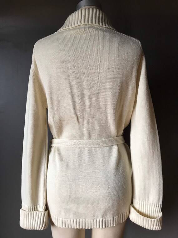 Vtg 70s Cable Knit Boyfriend Sweater - image 4