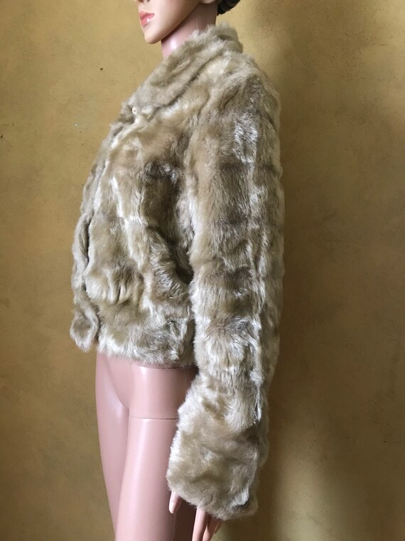 Vtg 60s 70s Faux Fur Crop Teddy Bear Coat - image 2