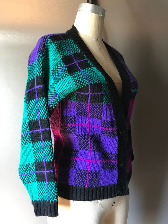 Vtg 80s Cardigan Sweater - image 3