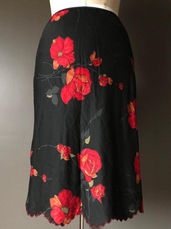 Vtg 60s Rose Slip Skirt - image 4