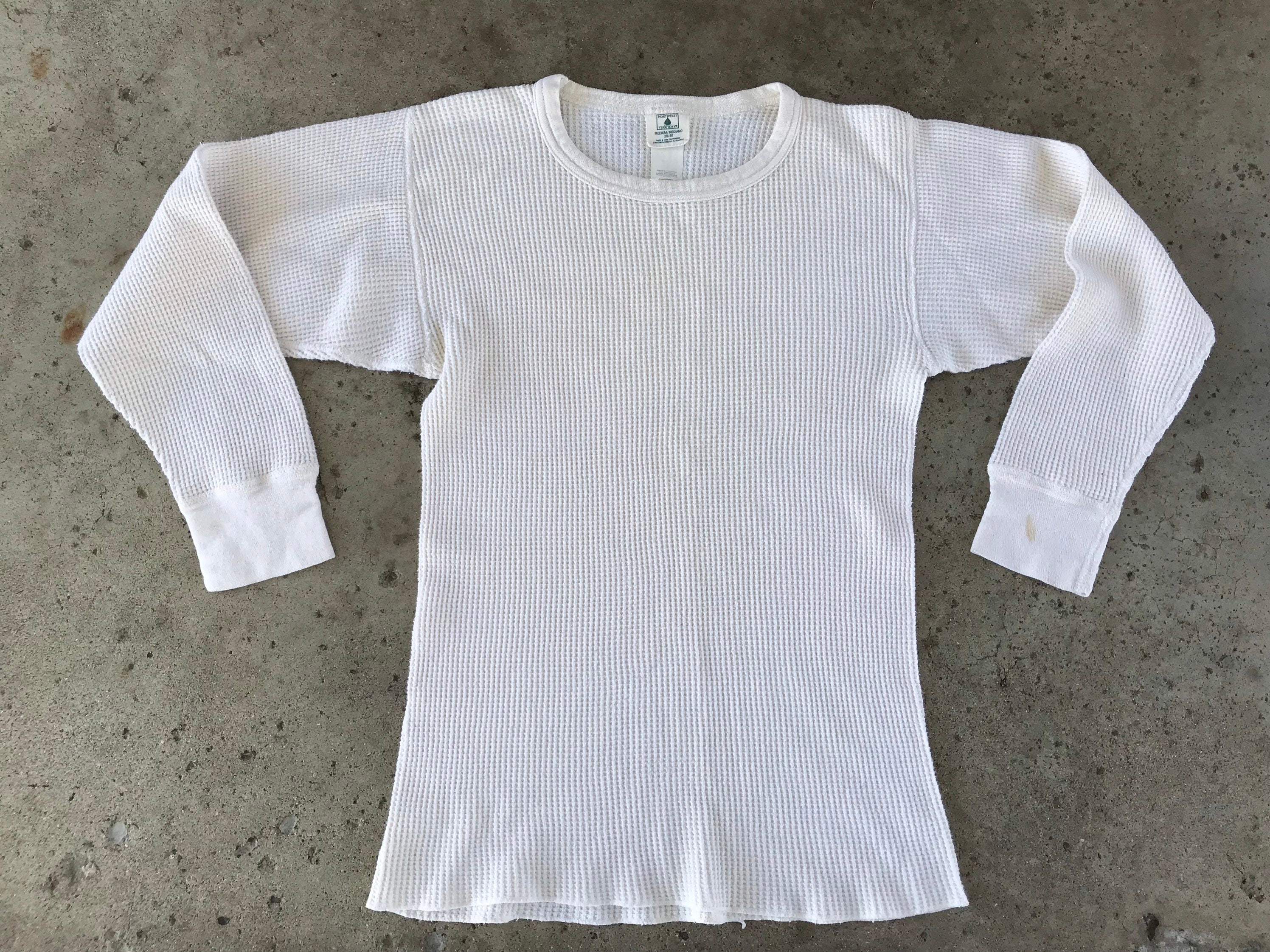 Vtg 90s Waffle Knit Thermal Long Sleeve Etsy UK