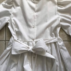 Vtg 70s White Prairie Style Ruffle & Eyelet Dress / Poof Sleeve Babydoll image 9