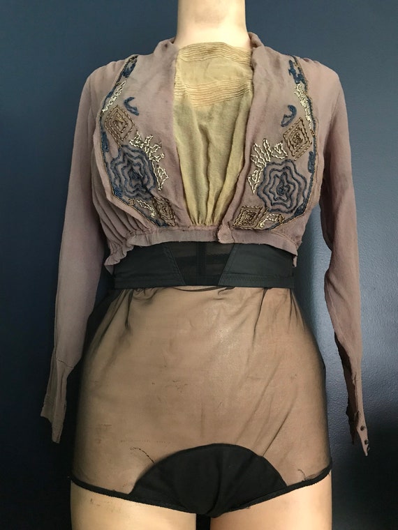 Antique Victorian Edwardian Sheer Blouse Top - image 5